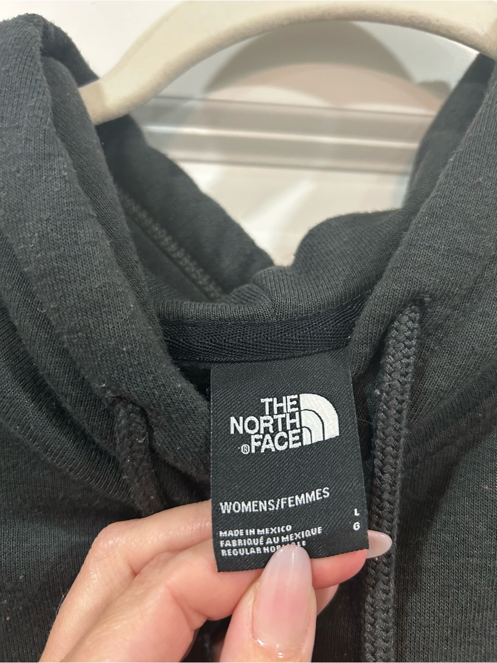 The North Face Black Hoodie with Red Logo Patch - Picture 2 of 2